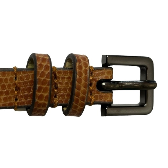 The Limited Adjustable Cognac Reptile 1/2” Wide Belt w/ Polished Nickel Buckle L - Picture 7 of 10